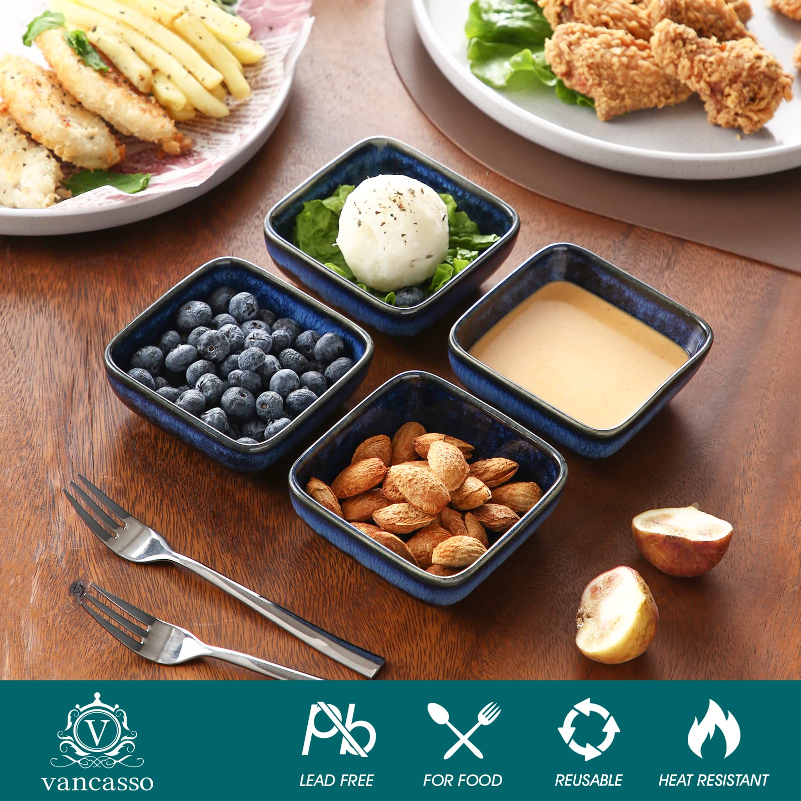 Vancasso Stern stoneware is non-toxic and lead-free for safe serving of hot or cold foods.
