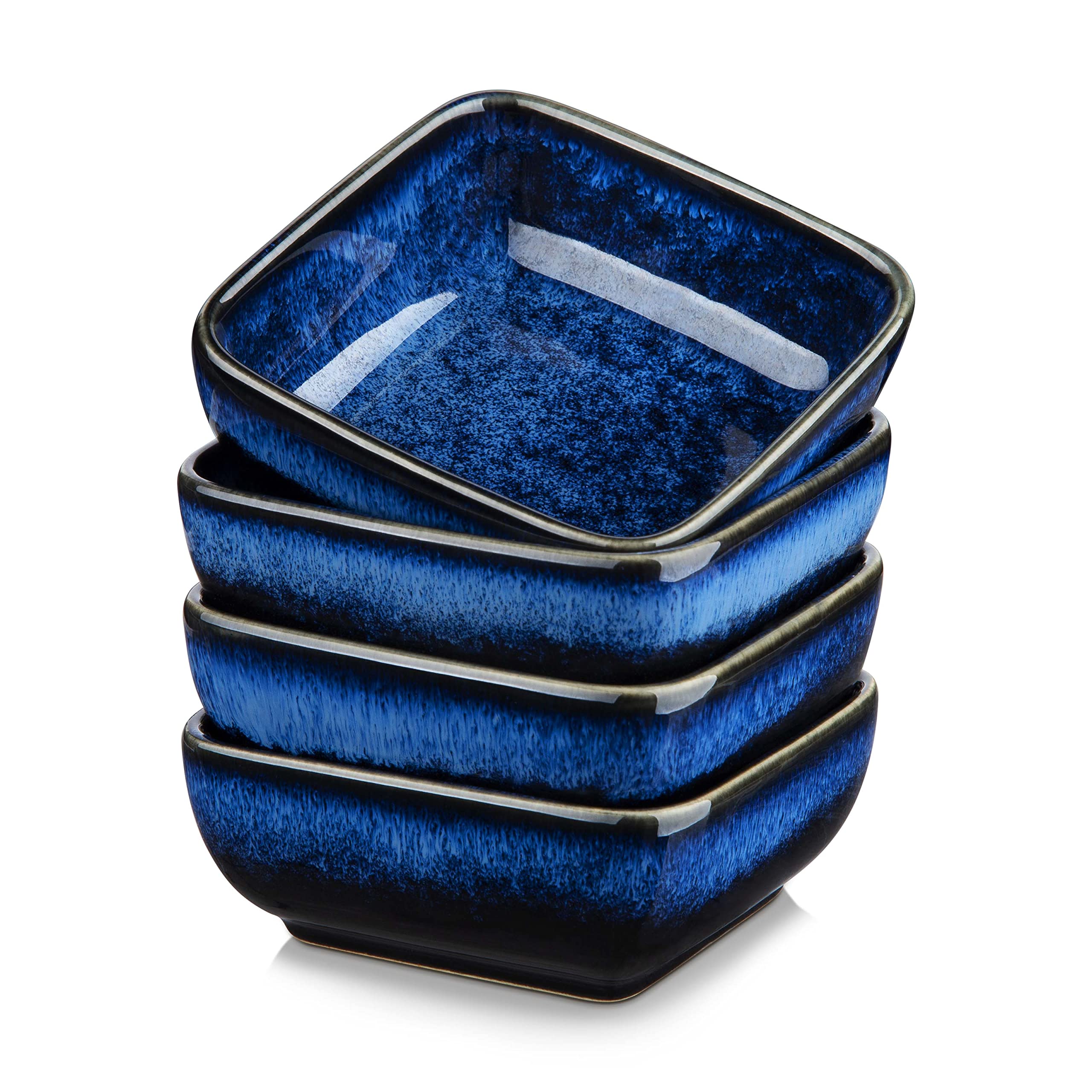Vancasso Stern dipping bowls show stackable design for easy storage and serving.