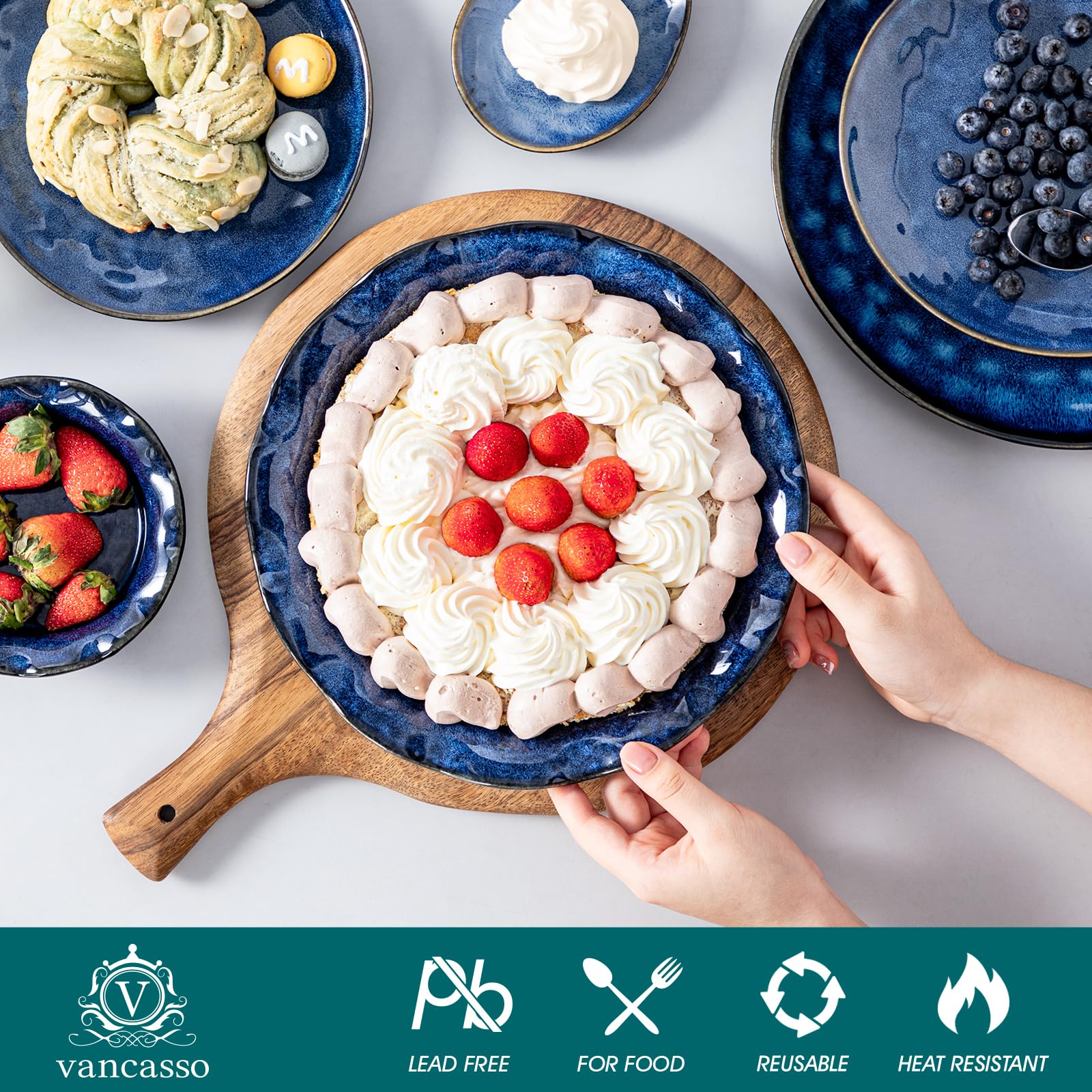 Vancasso Stern high-grade ceramic plate, durable and lead-free bakeware.