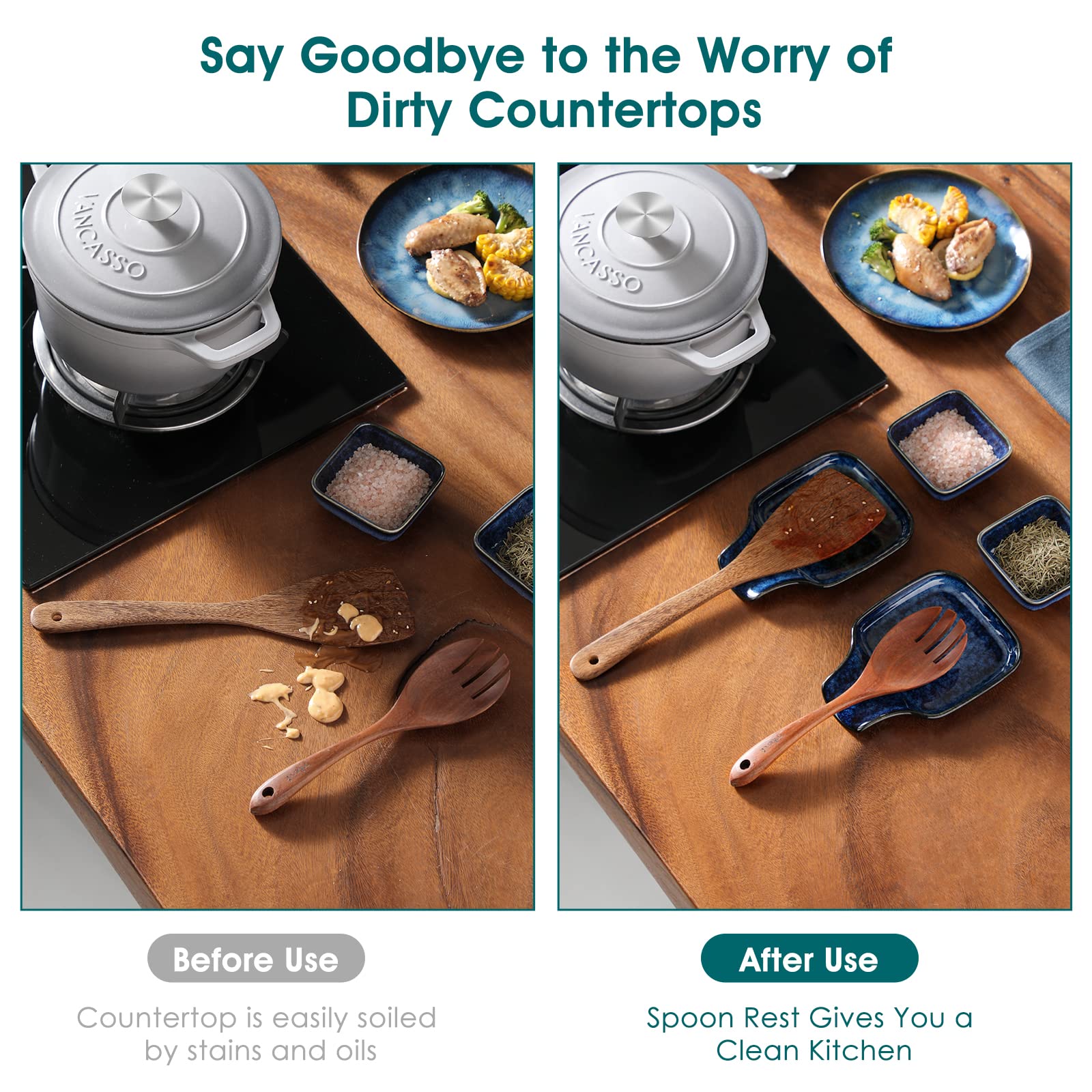 Vancasso Stern spoon rest, two-pack, convenient for multiple stations.