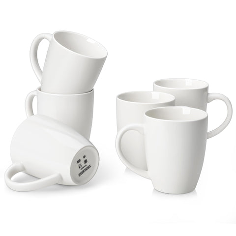 Vancasso white mug set of six 16oz each, ideal for everyday coffee and tea.