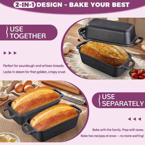 Vanderlume loaf pan with lid is easy to clean and maintain.