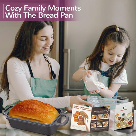 Vanderlume sourdough loaf pan with lid helps keep moisture for soft interiors.
