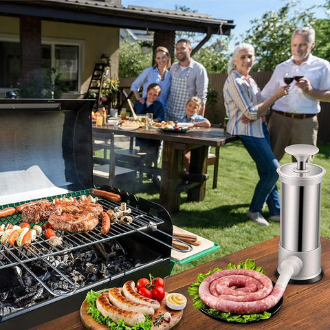 VANEME sausage stuffer with 4-tubes-lengths enables versatile stuffing