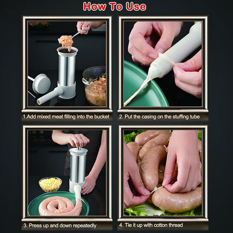 VANEME sausage stuffer easy-cleaning for quick after-use prep