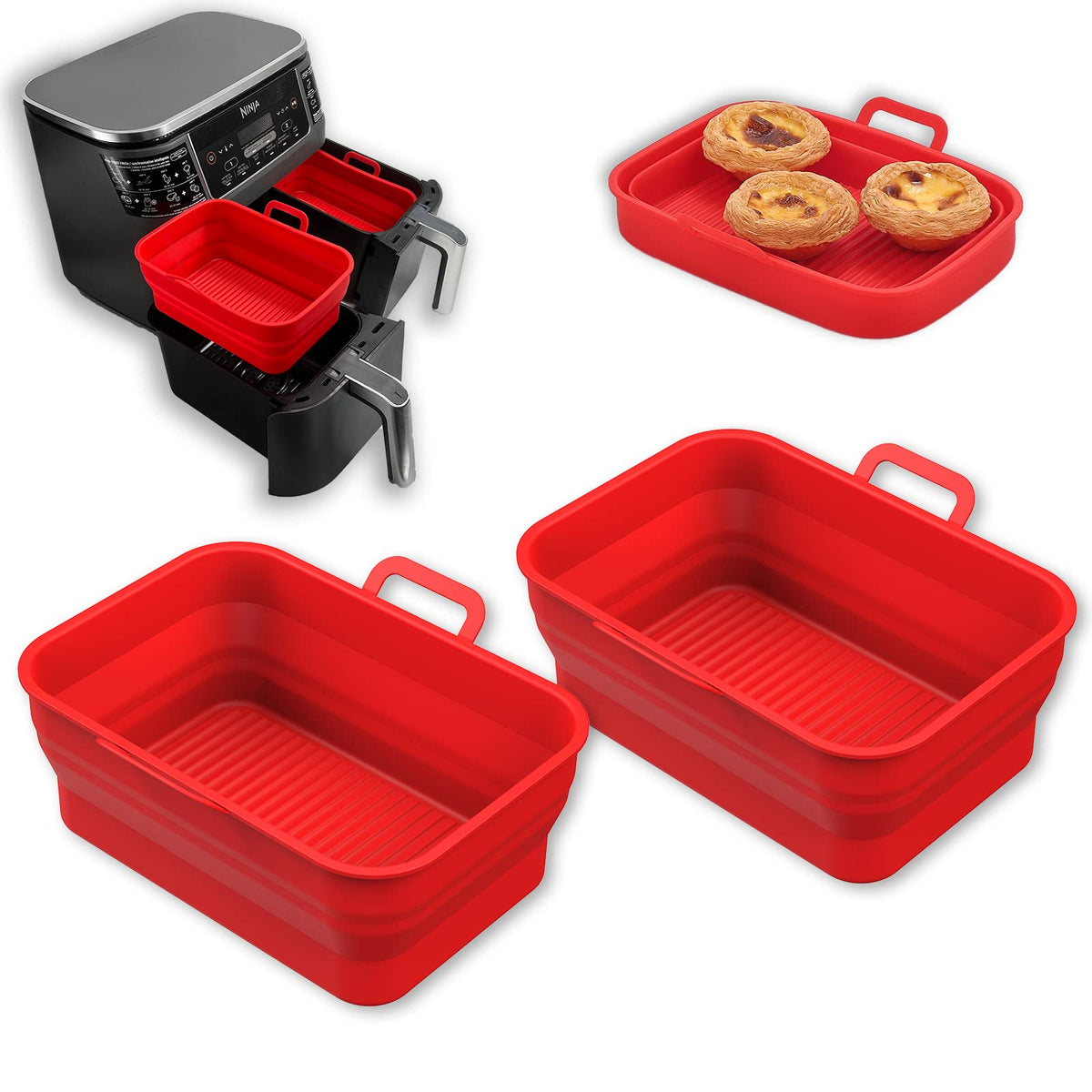 Vangerute collapsible liners folded for compact storage and quick setup.