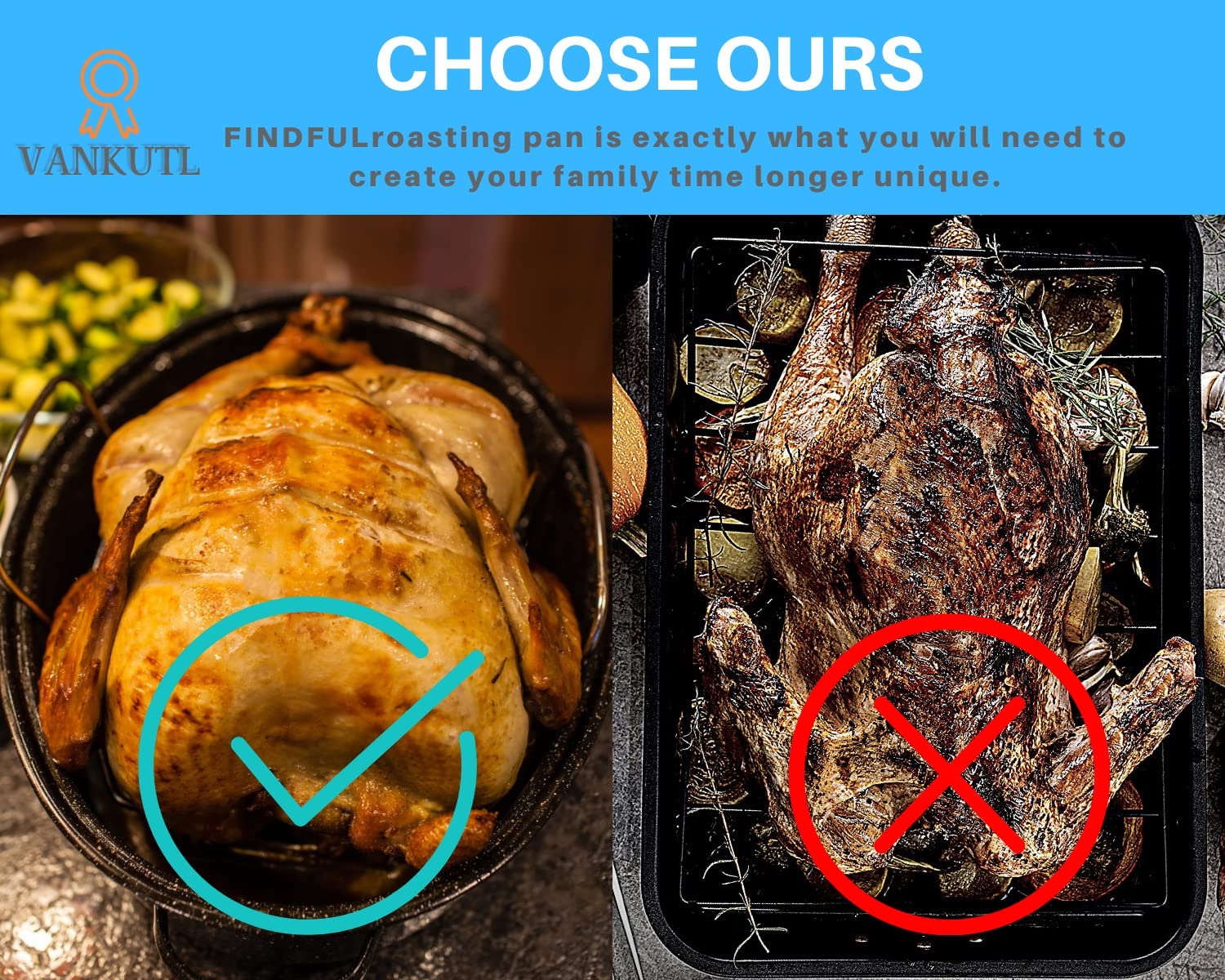 VANKUTL carbon steel construction ensures durability and steady heat during roasting