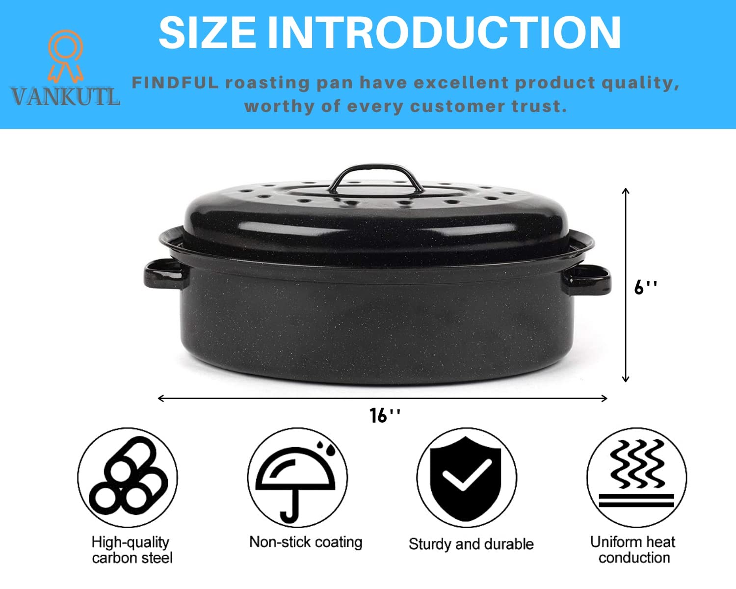 VANKUTL enamel interior enables easy release and cleanup after meals
