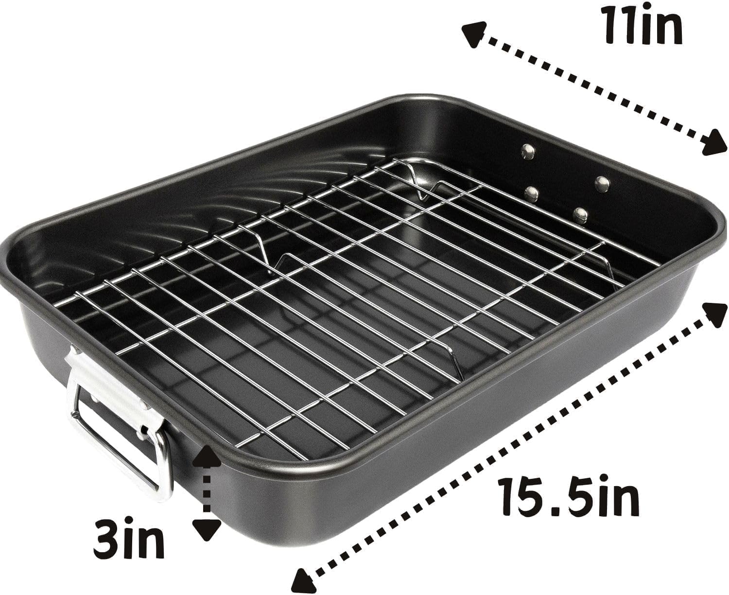 VANKUTL Roasting Pan oven safe up to 450 degrees.
