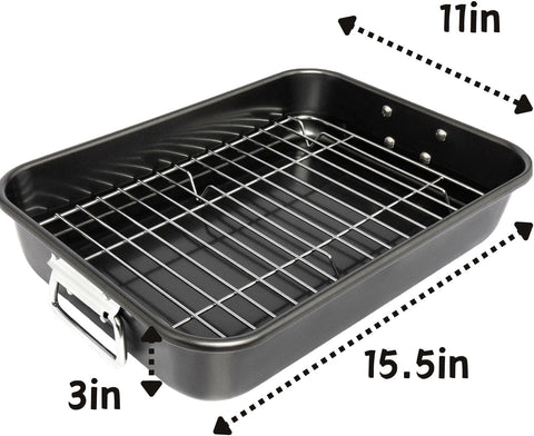 VANKUTL Roasting Pan oven safe up to 450 degrees.