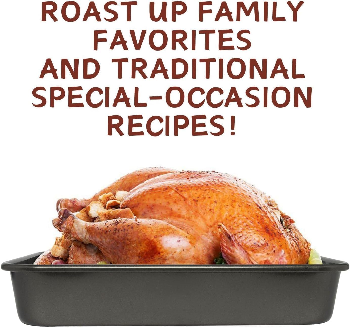 VANKUTL Roasting Pan with Rack included for elevated cooking.