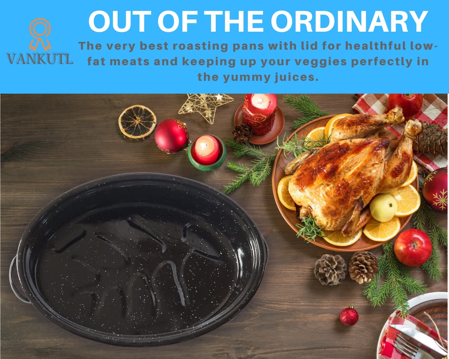 VANKUTL sturdy loop handles enable safe transfer from oven to table
