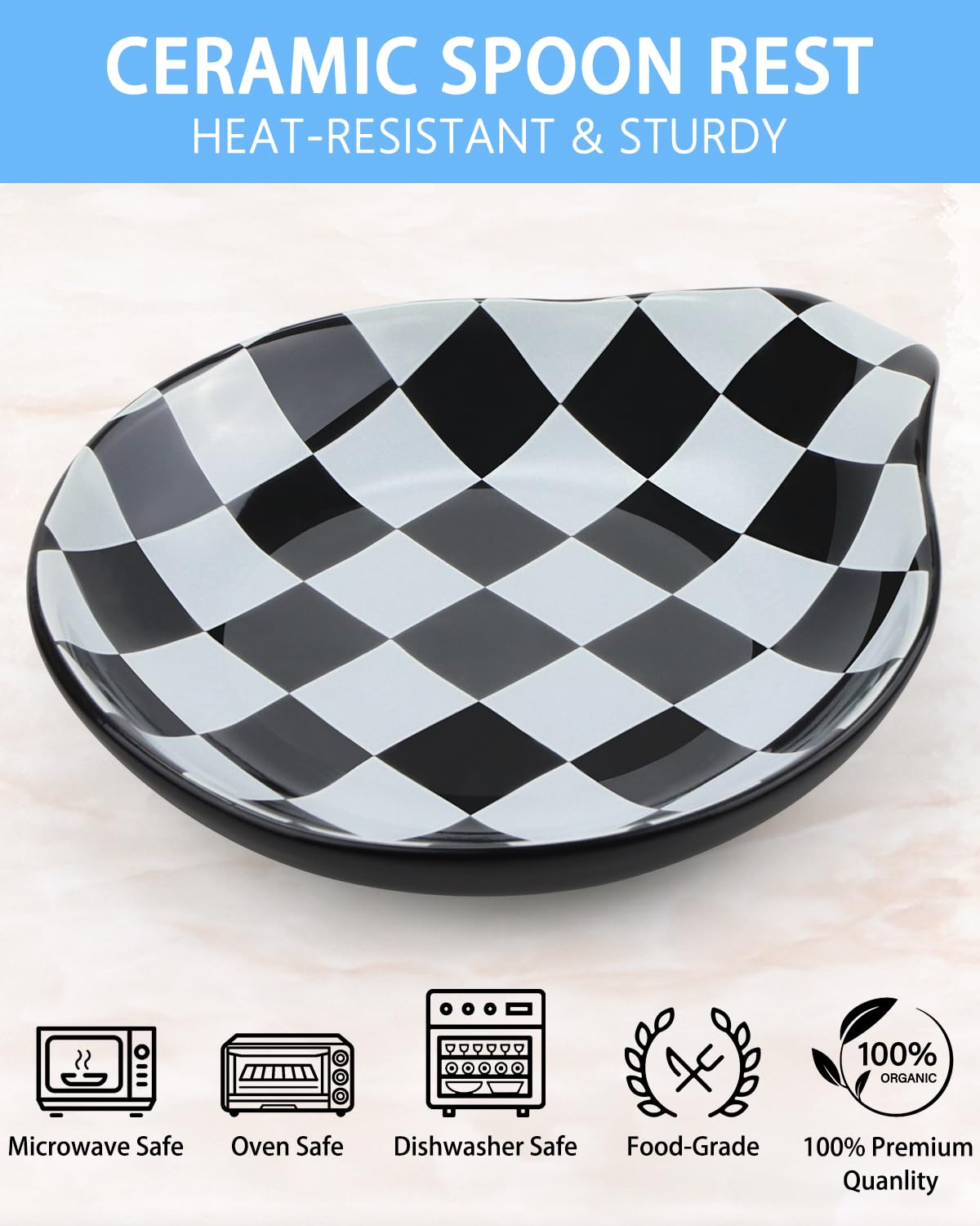 The 5-inch VanlonPro spoon rest catches drips on stovetops for a cleaner surface.