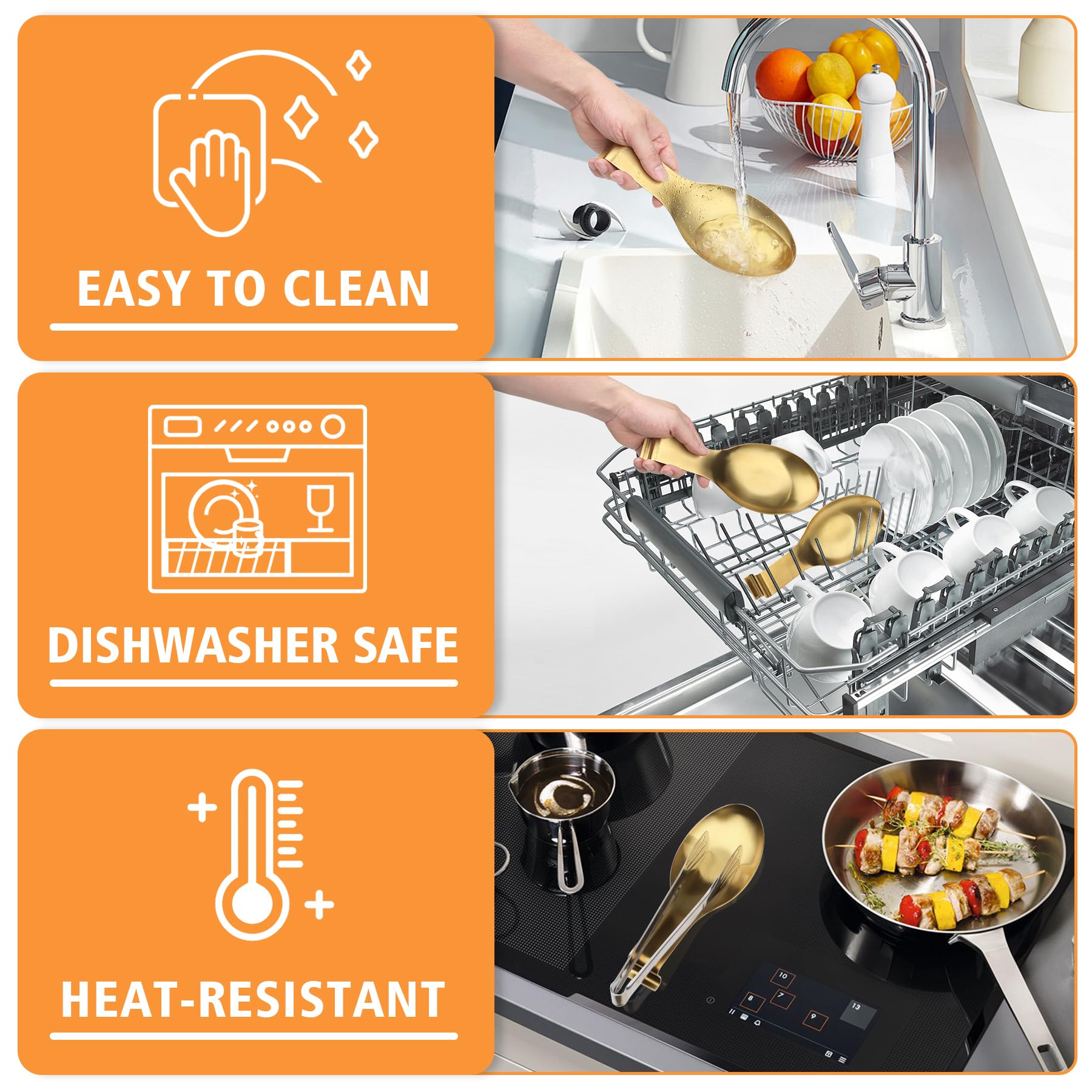 VanlonPro heavy-duty 304 stainless steel spoon rest for daily use