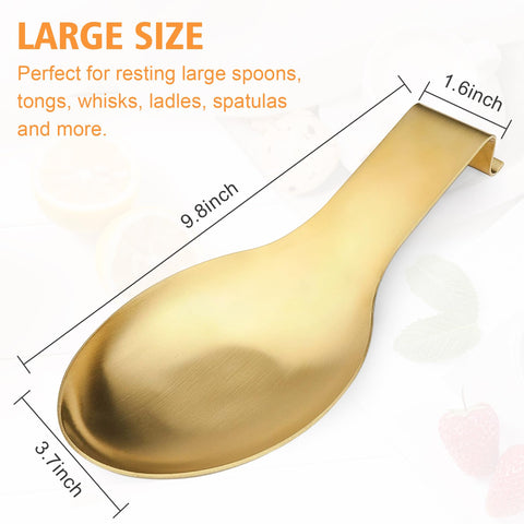 VanlonPro stainless steel spoon rest with brushed gold-black finish