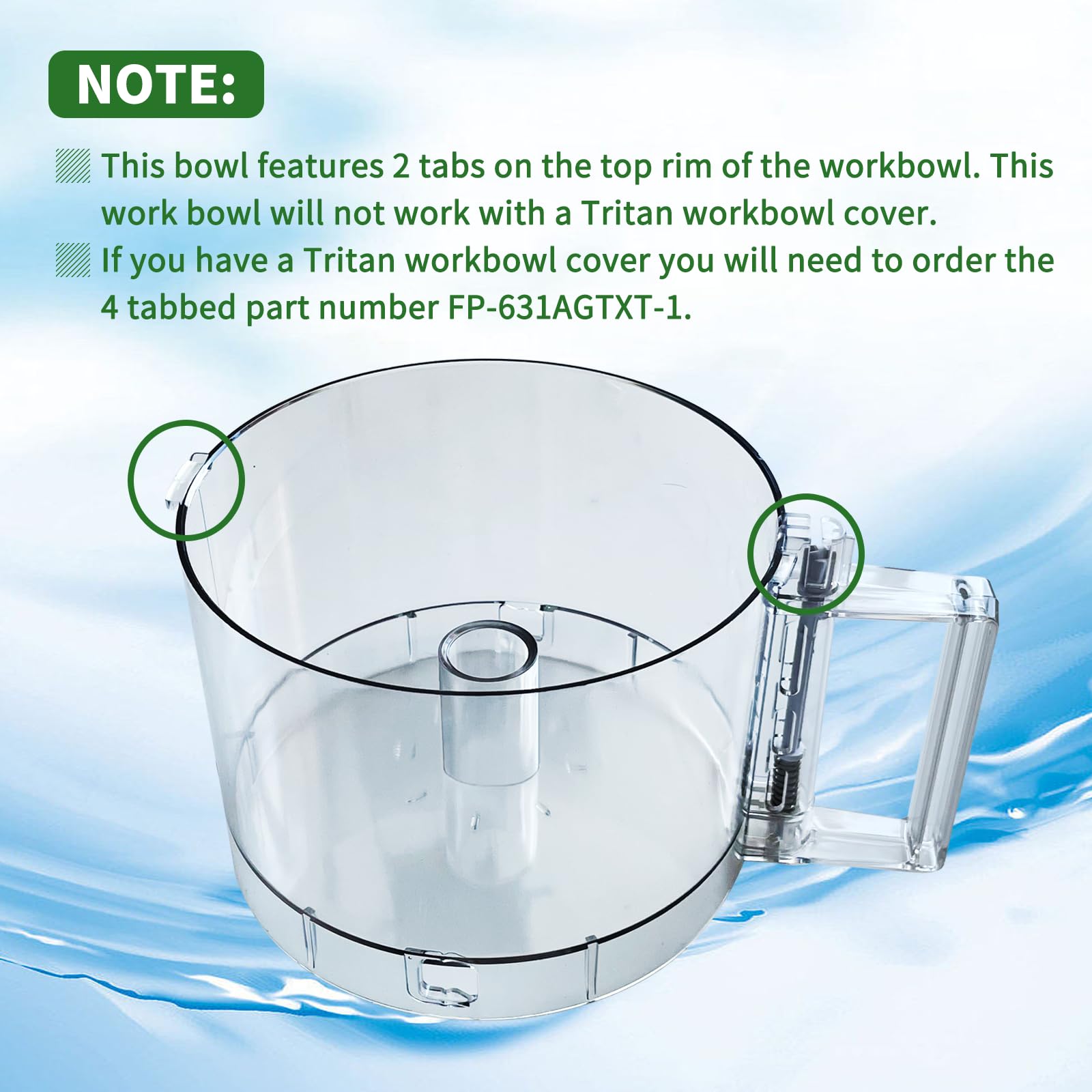 Vanshly bowl side view shows two-tab design for reliable compatibility.