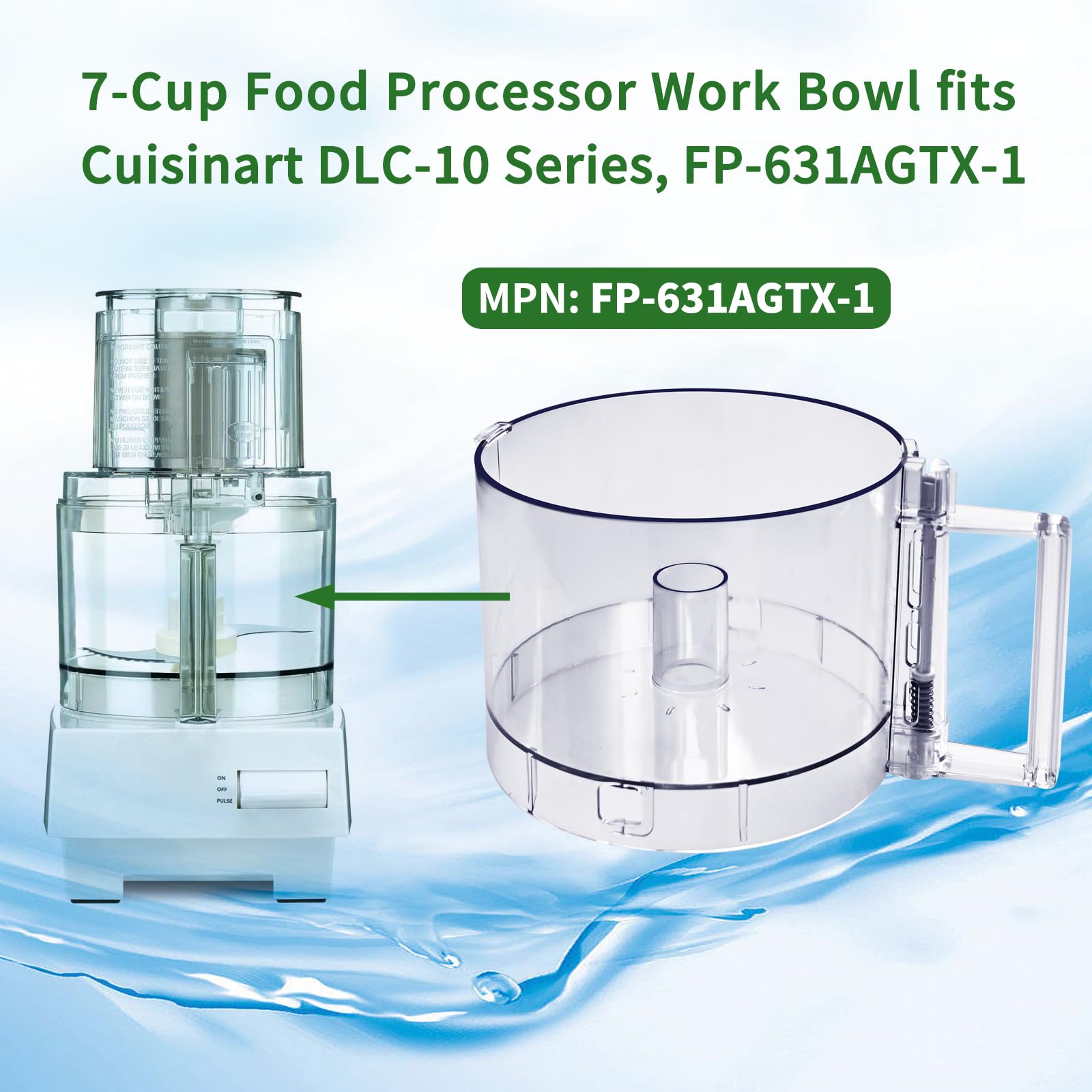Vanshly 7-Cup bowl compatible with DLC-10 series for versatile prep.