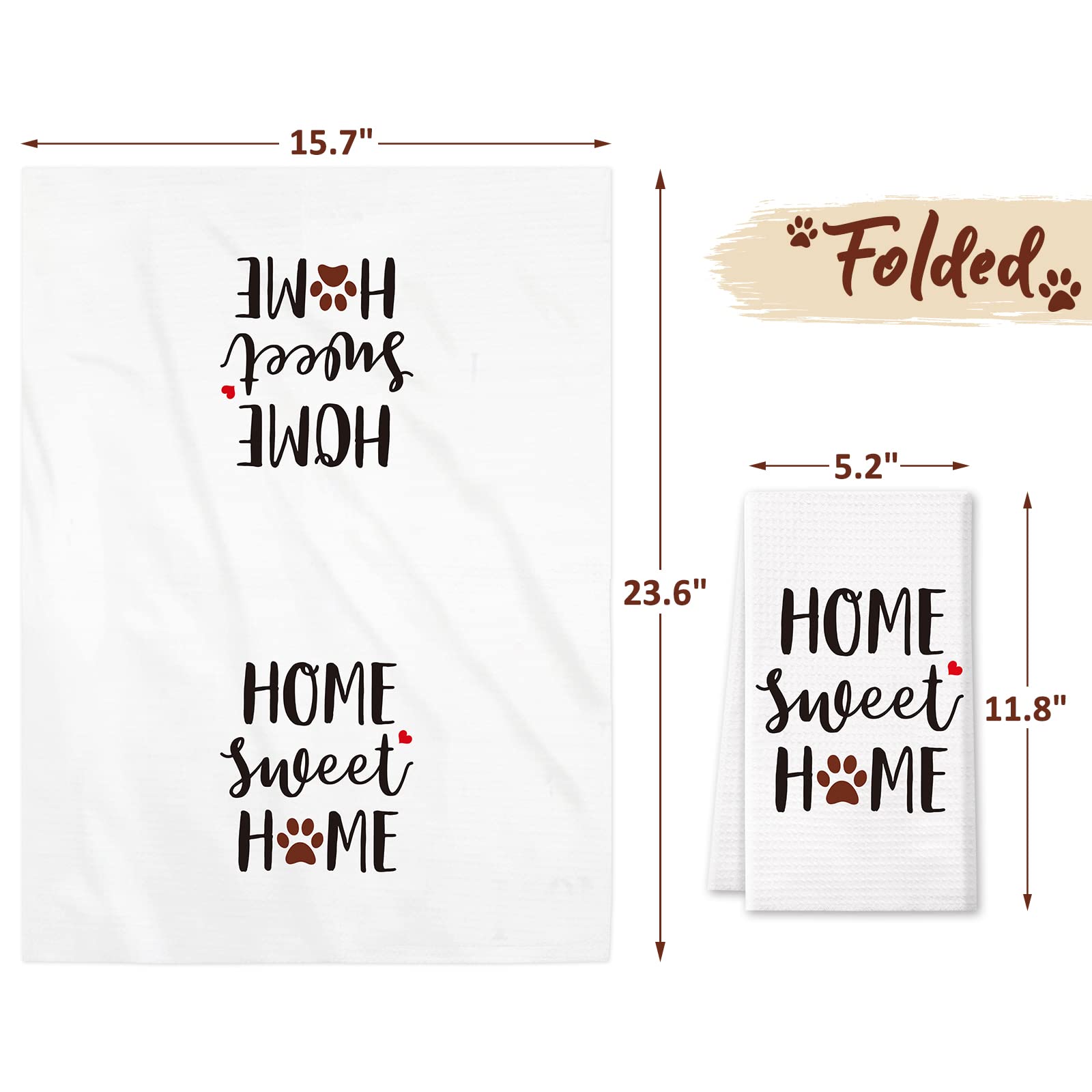 Vansolinne dog towels home sweet home motif for cheerful cleanup