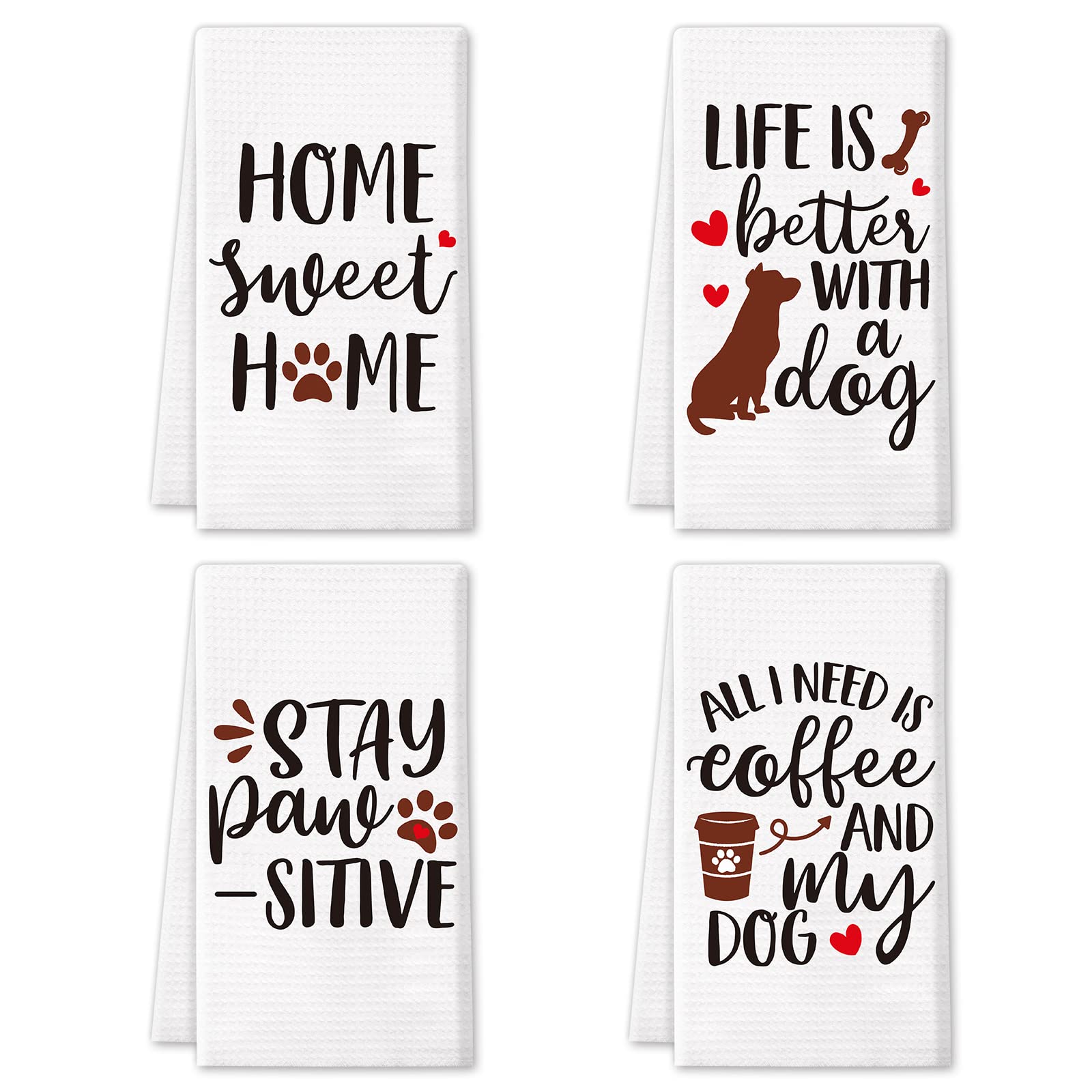 Vansolinne dog towels life is better with a dog design for drying dishes