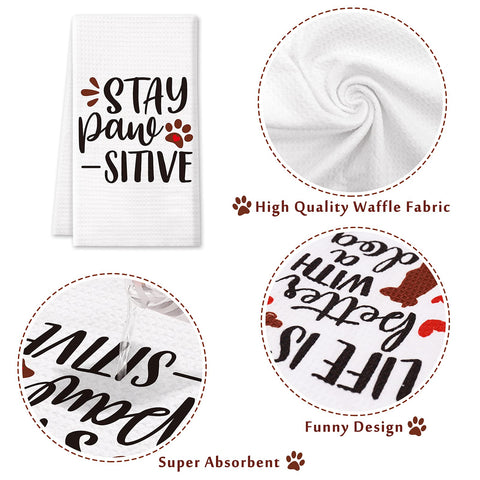 Vansolinne dog towels stay paw-sitive motif for kitchen tasks
