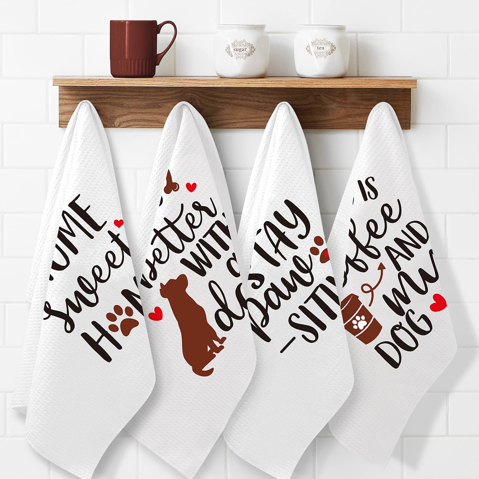 Vansolinne flour sack towels dog lovers gift set for housewarmings