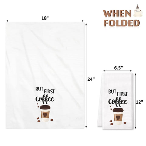 Vansolinne funny coffee towel set adds humor to daily dish drying.