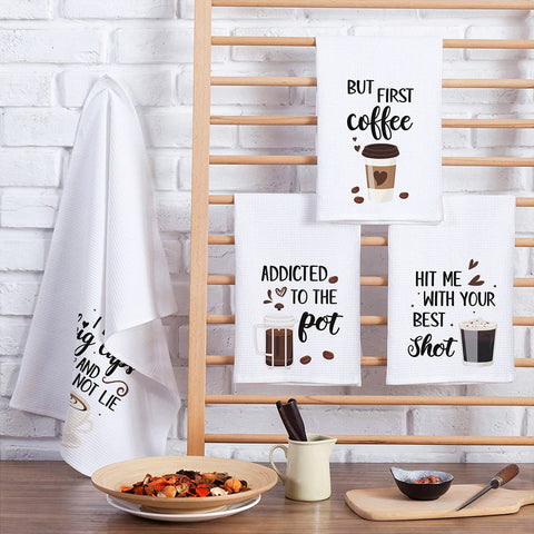 Vansolinne hanging kitchen decor towels add easy, cheerful wall decor.