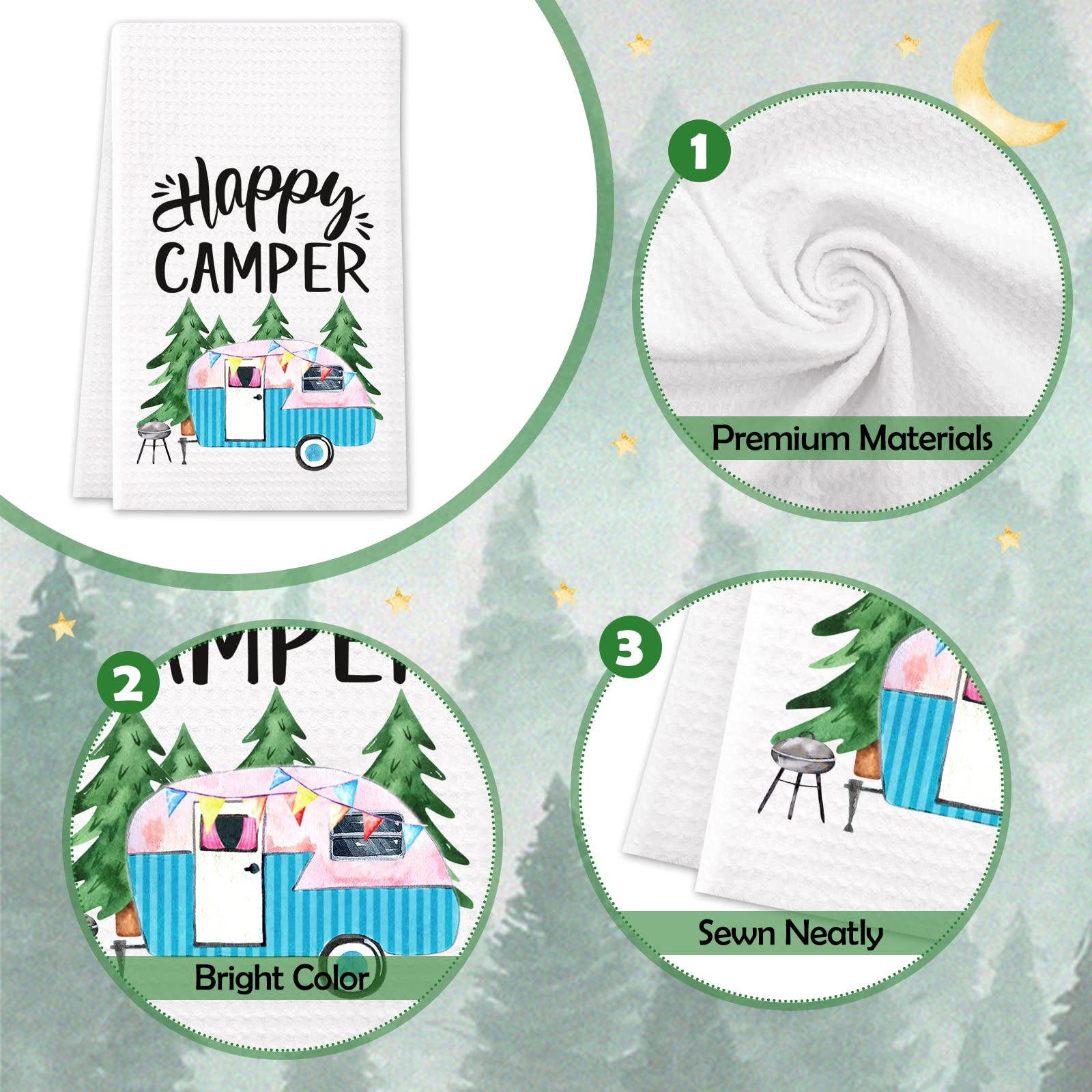 Vansolinne RV camping accessories towel set for portable kitchens and spills.
