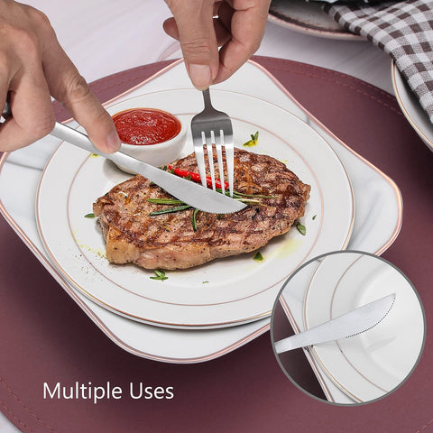 VANVRO matte silverware set dessert spoon demonstrates sturdy, refined everyday use