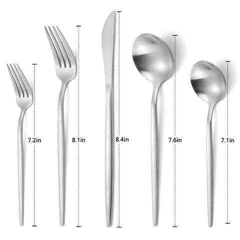 VANVRO matte silverware set dinner knife: balanced weight for easy handling
