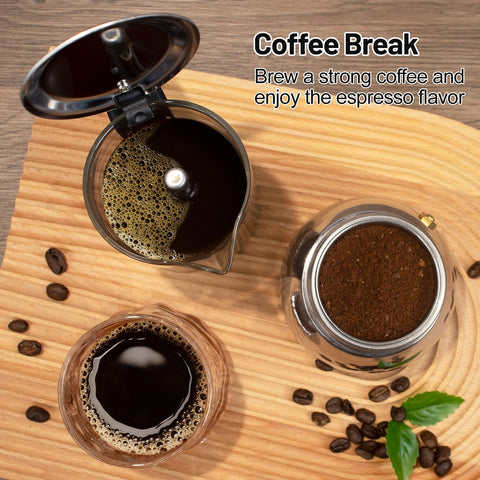 Vaolvpant 4 Cup glass moka pot easy cleaning after use.