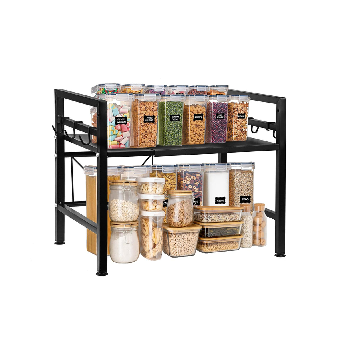 Vaphayva expandable microwave shelf extended for extra counter space and organization