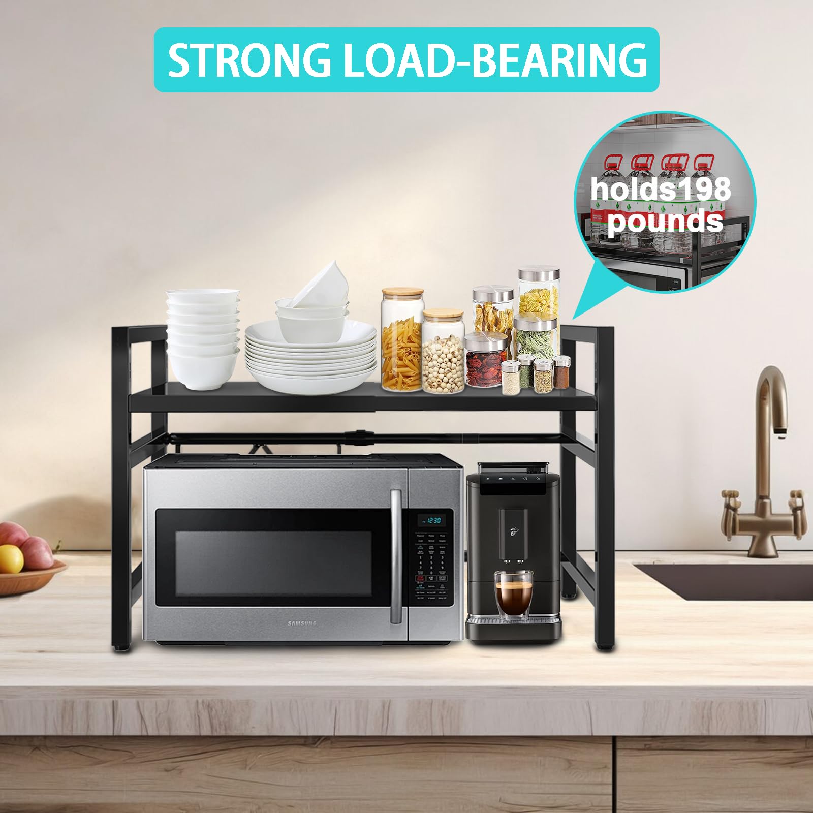 Vaphayva pantry cabinet shelf guardrails prevent items from falling