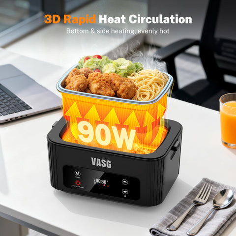 VASG LCD display shows heating mode and timer for precise control