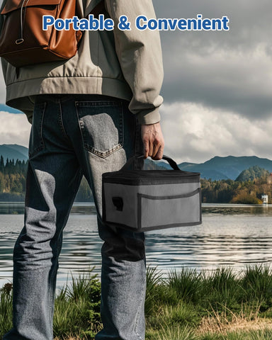 VASG insulated carry bag protects meals from rain and dust.