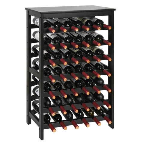 VASMIA 42-bottle bamboo wine rack front view showing spacious storage for organized collection.