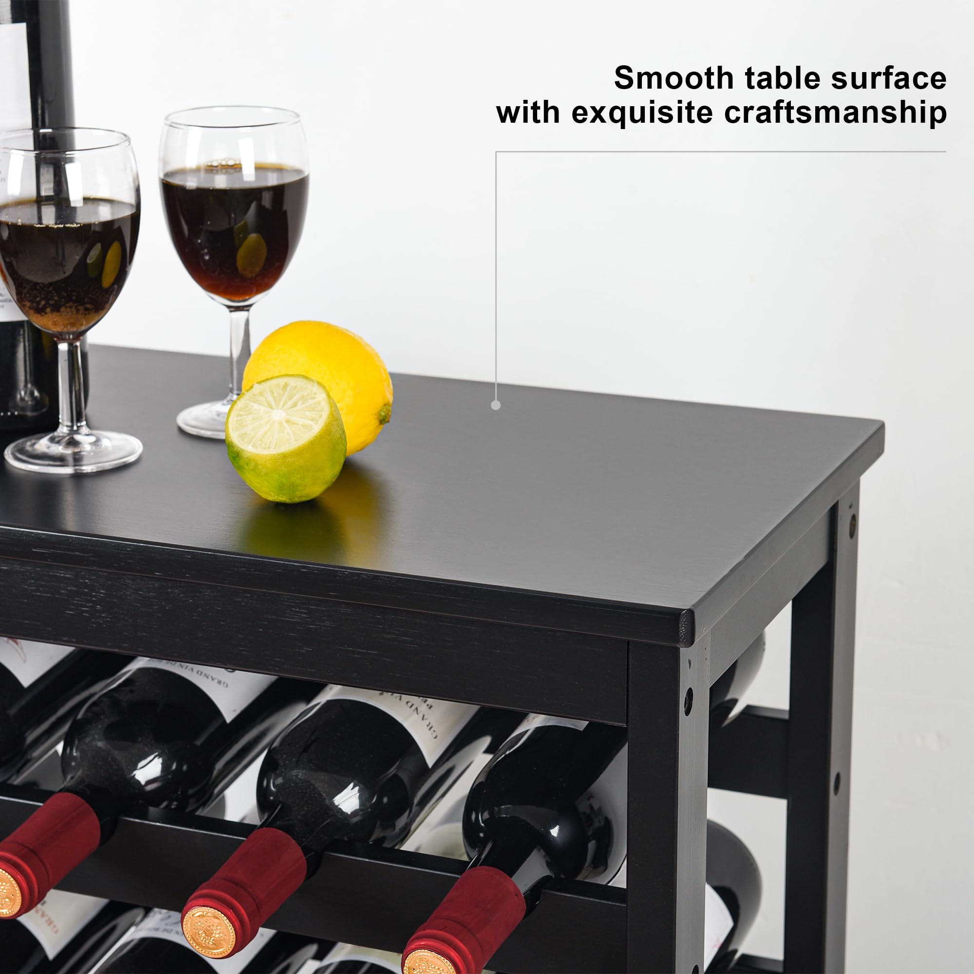 VASMIA lifestyle shot demonstrates elegant black rack integrated into home bar.