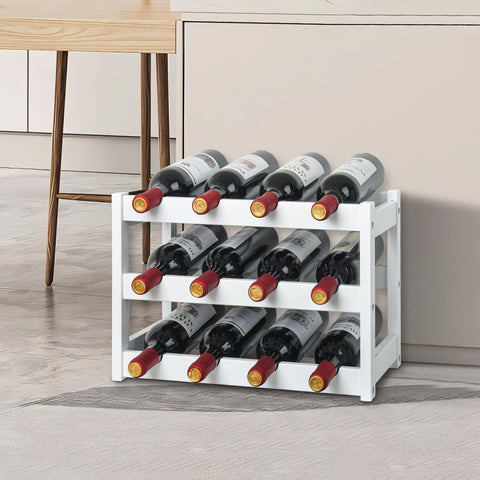 VASMIA bamboo wine rack side detail emphasizes sturdy wave shelves.