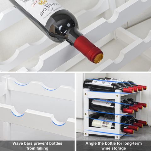 VASMIA bamboo wine rack top view shows smooth natural finish.