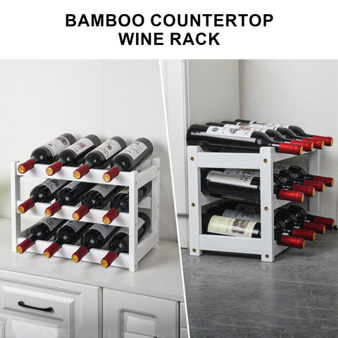VASMIA bamboo wine rack compact storage for pantry or dining room.