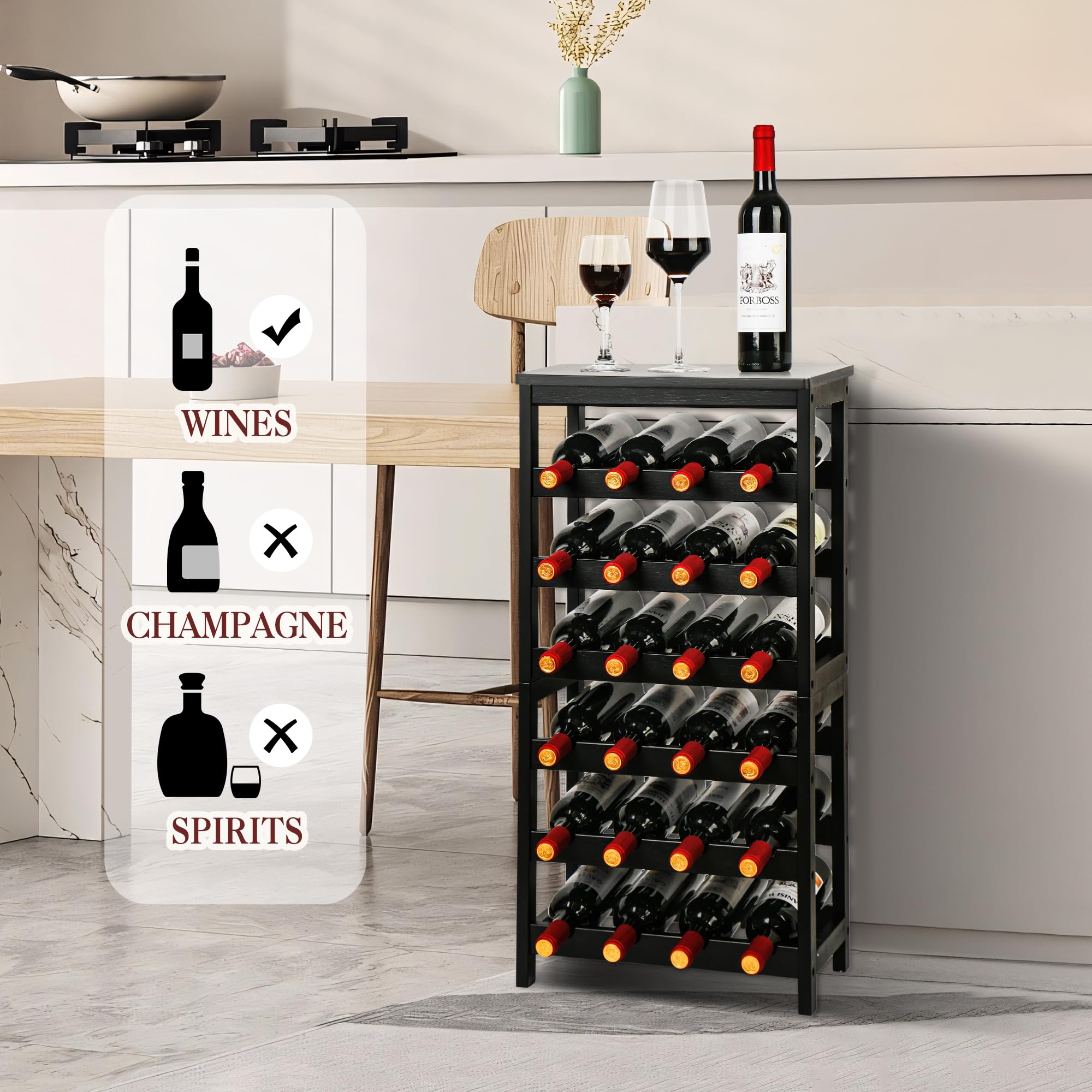 VASMIA table-top wine rack for kitchen or bar display