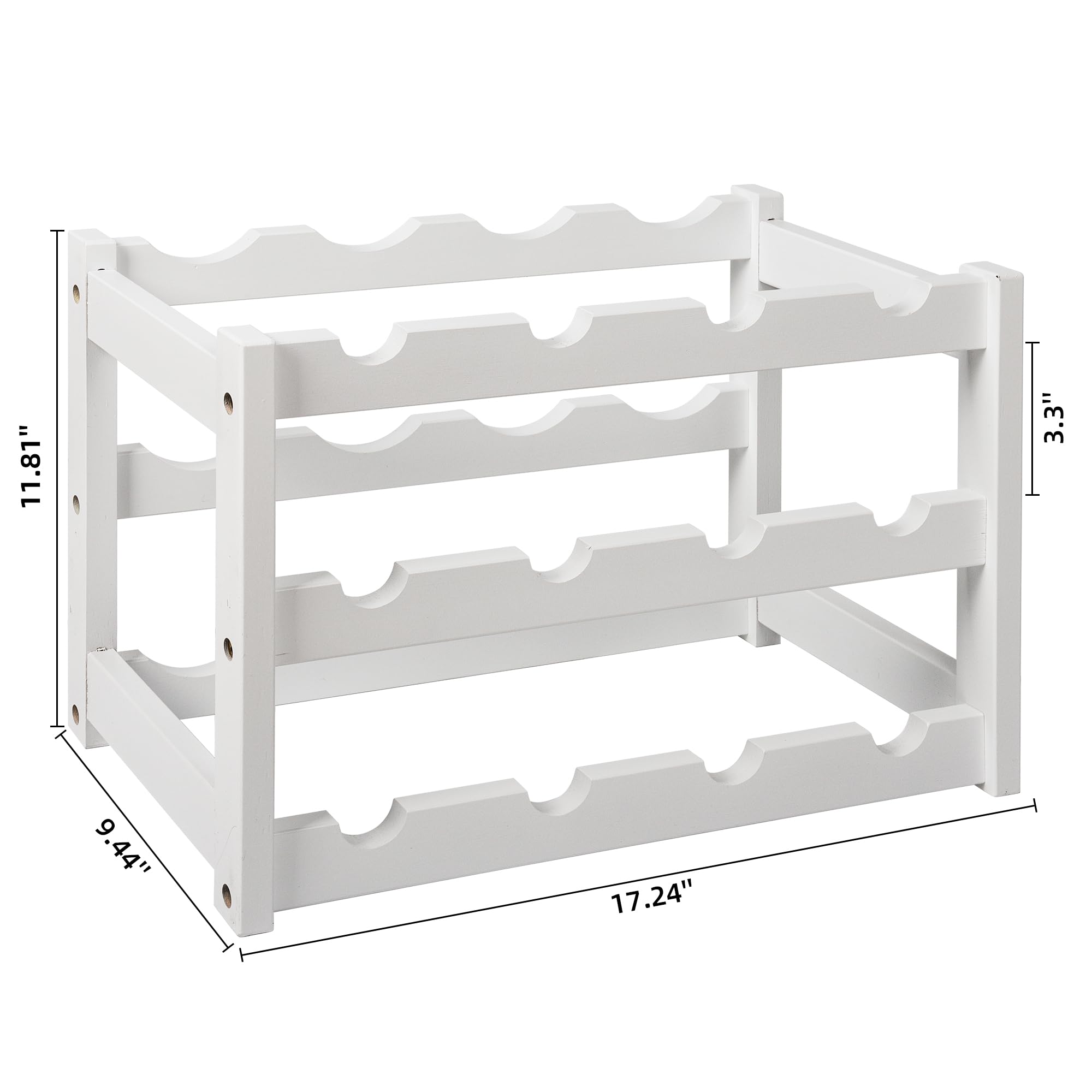 VASMIA bamboo wine rack in kitchen setting illustrates accessible 12-bottle storage.