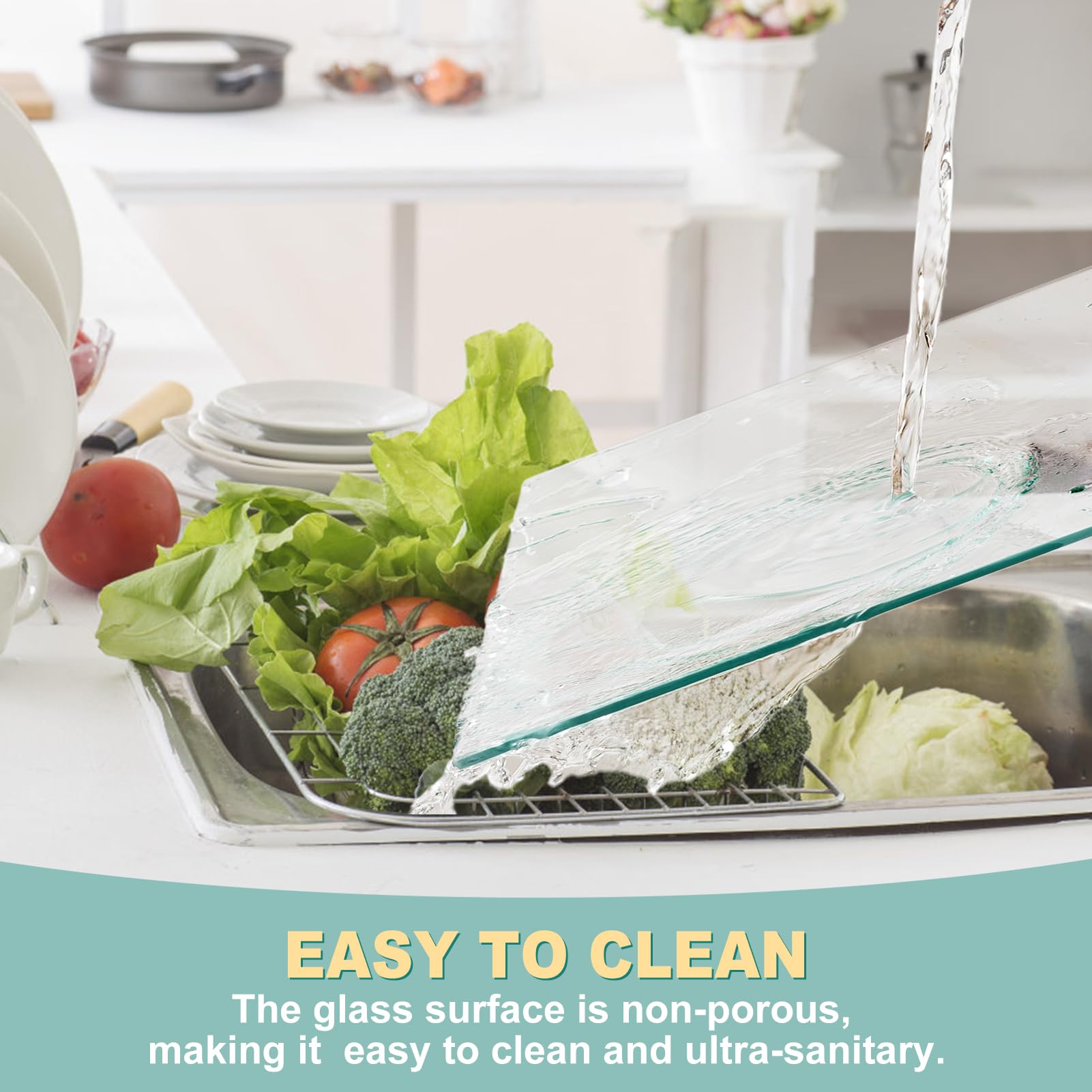 VASUHOME cutting board for chopping vegetables on a stable non-slip surface