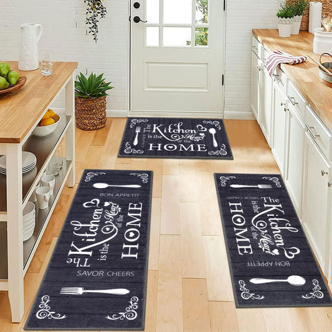 Vaukki Boho Kitchen Rug Set suitable for laundry room flooring.