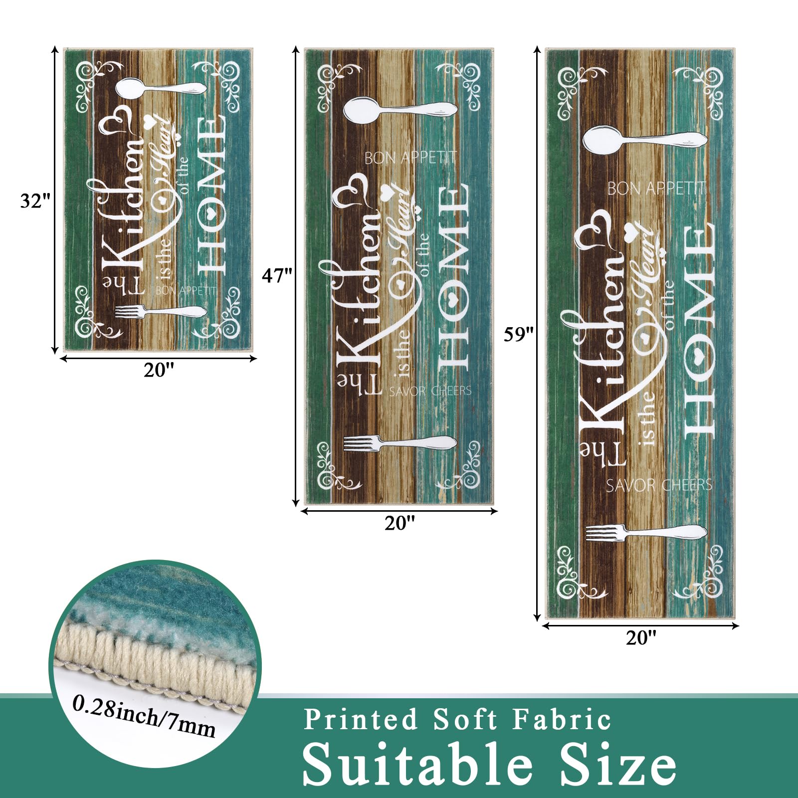 Close-up of Vaukki Boho teal 20x32 fibers showing color vibrancy.