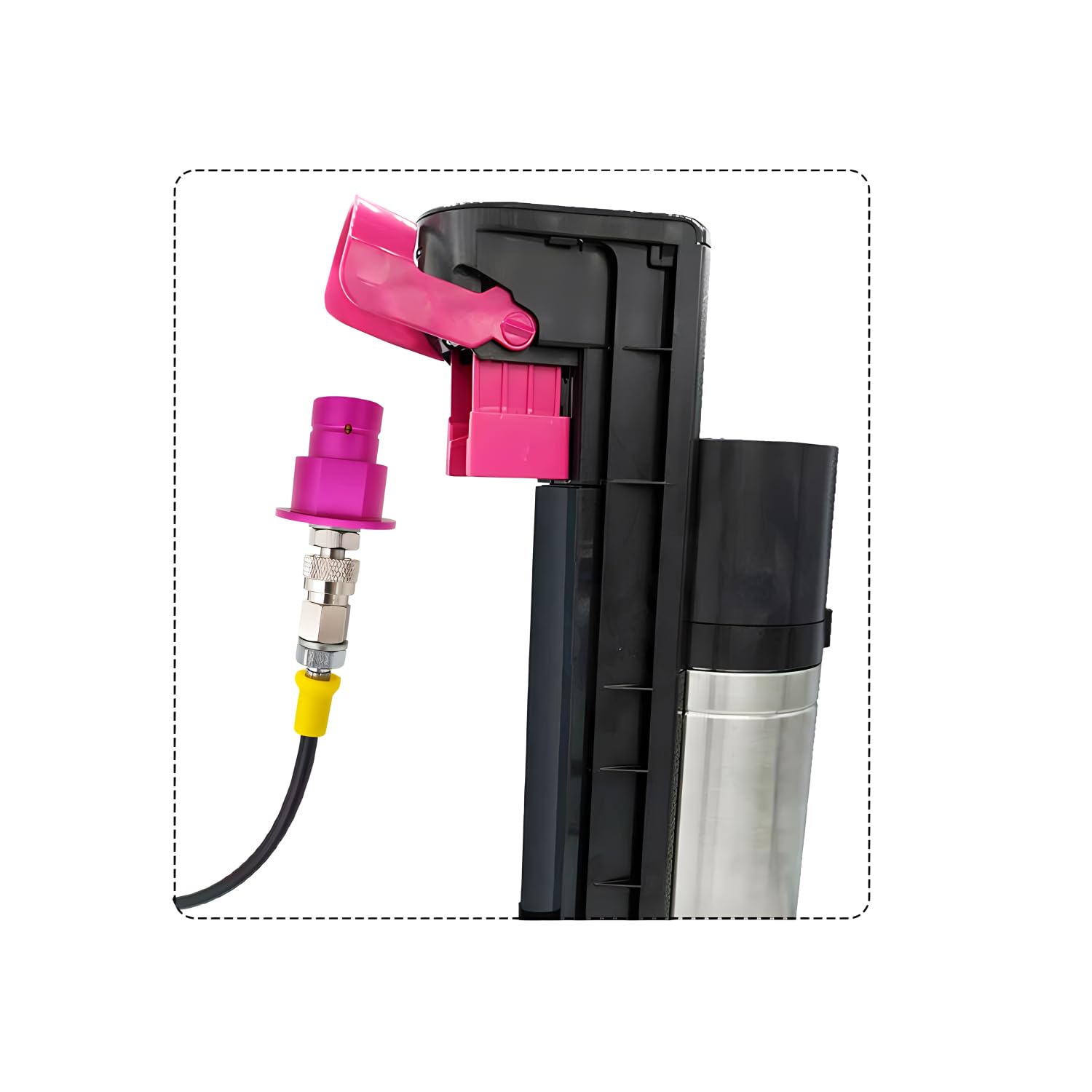 VaVoger external CO2 tank connection enables flexible tank choices and refills.