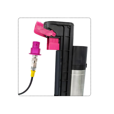 VaVoger external CO2 tank connection enables flexible tank choices and refills.