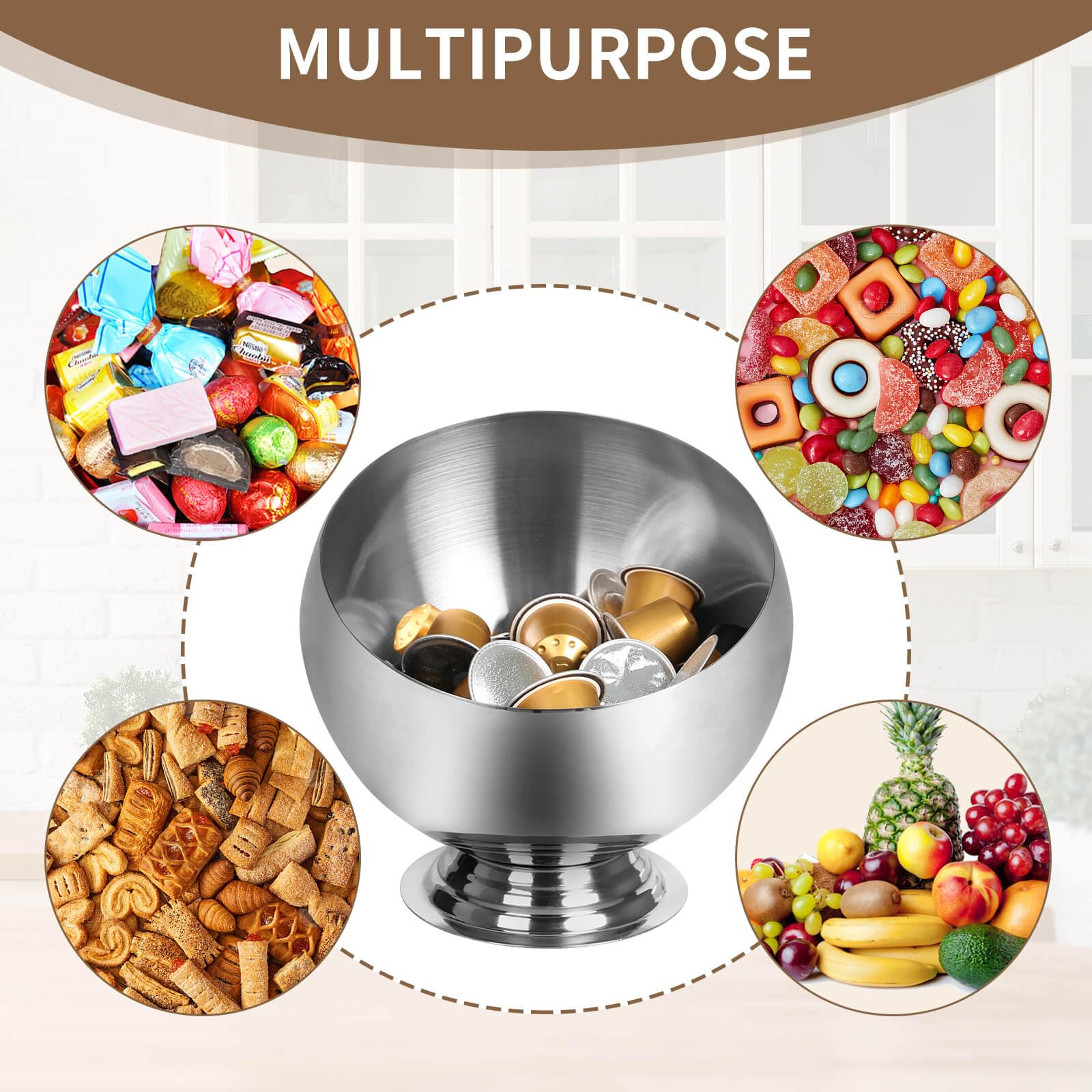 VAWNKUKN coffee pod holder gold close-up shows durable finish and pod slots