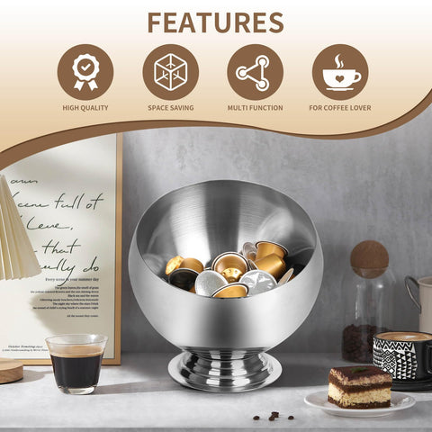 VAWNKUKN coffee pod holder gold desk organization setup highlights convenient workflow