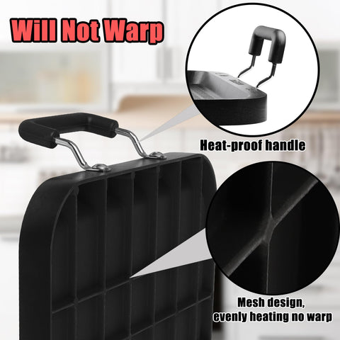 Vayepro camping setup shows portable griddle on an outdoor stove.